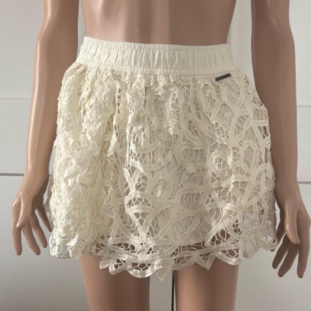 Abercrombie & Fitch AF Cream Lace Cotton Mini Skirt XS X-small